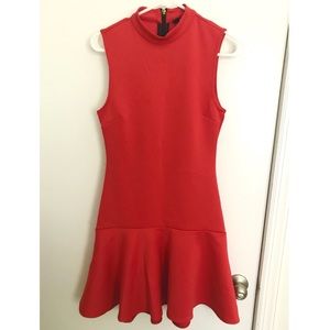 Red/orange work dress.